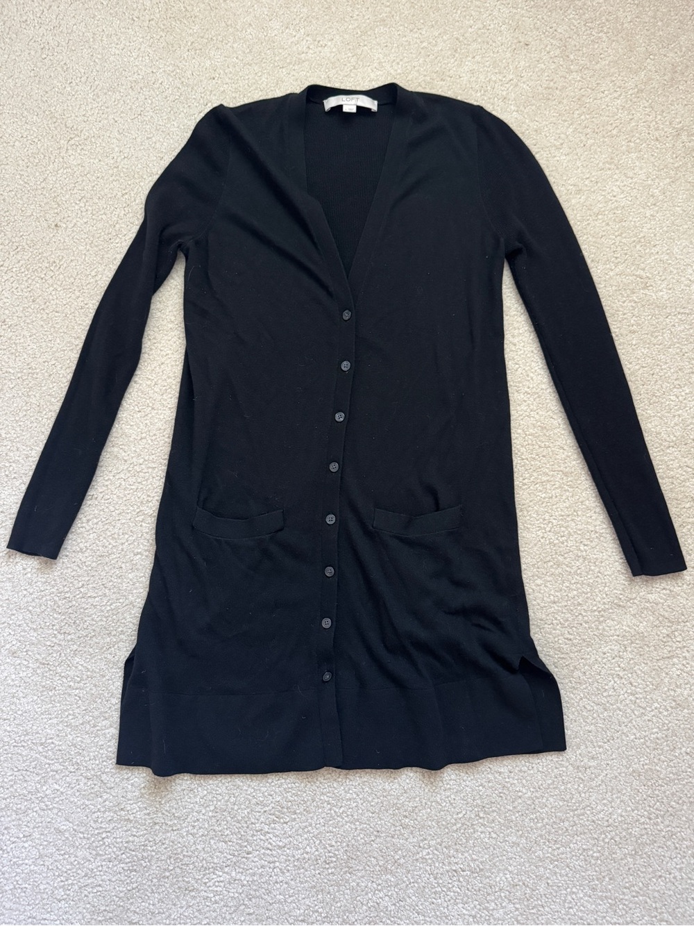 LOFT Black Long Cardigan Sweater